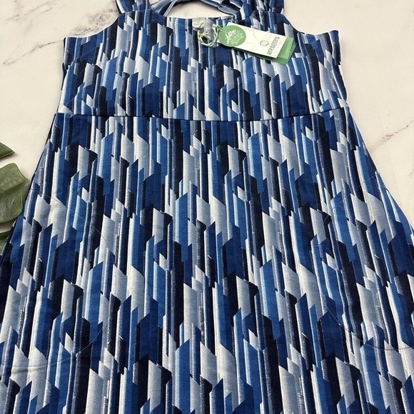 Aventura Womens Dress Size M New Blue Geometric Print Fit Flare Pockets Sundress - Picture 3 of 11